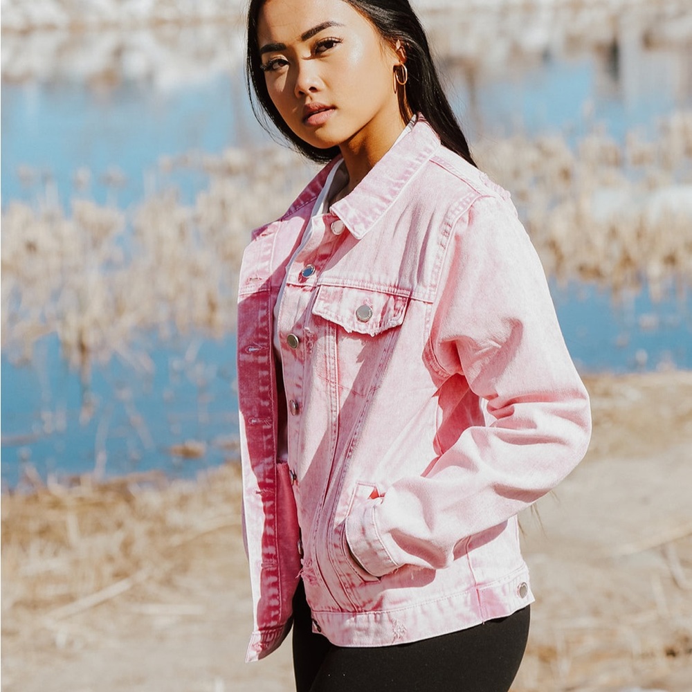 DENIM JACKET // BRIGHT PINK